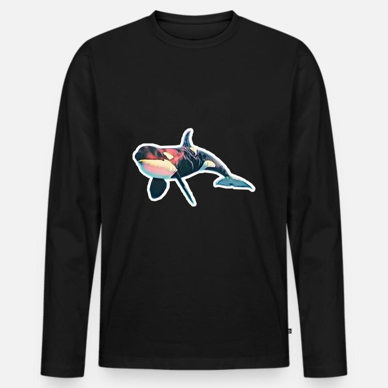 Orca - Männer Premium Bio Langarmshirt - Schwarz