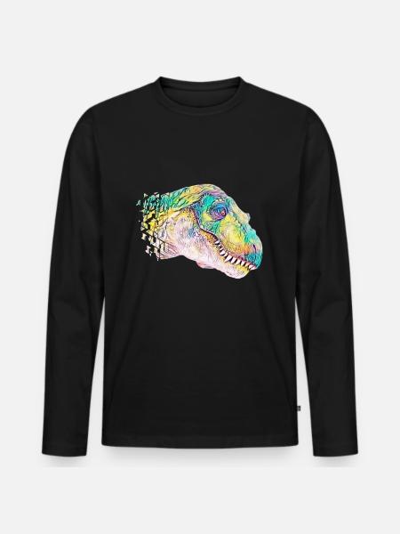 T-Rex - Men's Premium Organic Long Sleeve Shirt - black