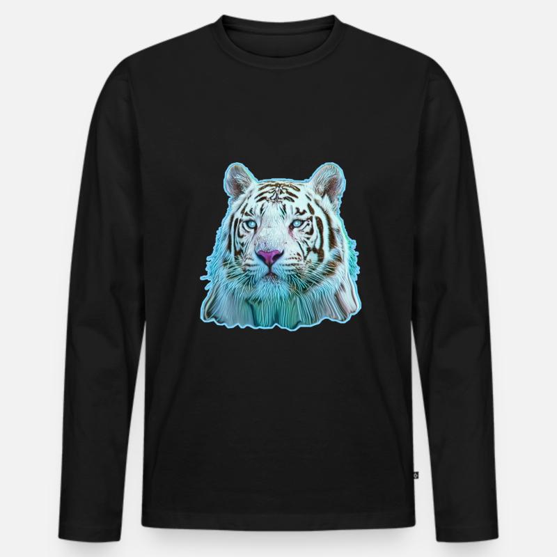 Tiger - Männer Premium Bio Langarmshirt - Schwarz