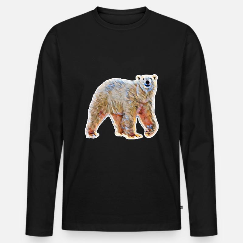 Eisbär - Männer Premium Bio Langarmshirt - Schwarz