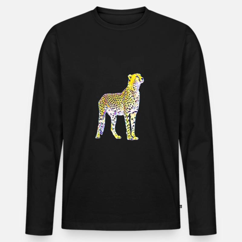 Gepard - Männer Premium Bio Langarmshirt - Schwarz