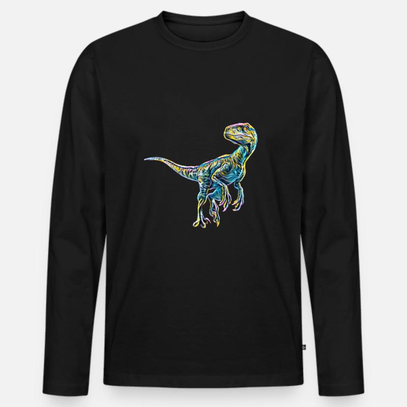 Velociraptor - Männer Premium Bio Langarmshirt - Schwarz