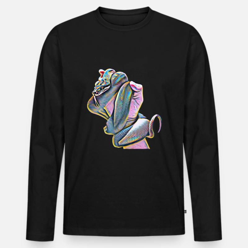 Schlange - Männer Premium Bio Langarmshirt - Schwarz