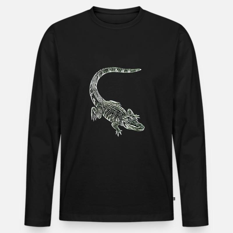 Alligator - Männer Premium Bio Langarmshirt - Schwarz