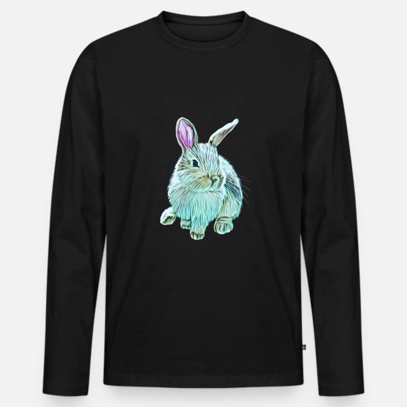 Hase - Männer Premium Bio Langarmshirt - Schwarz