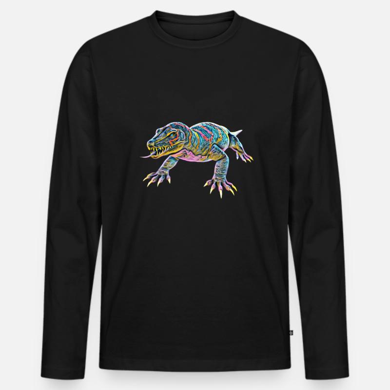 Waran - Männer Premium Bio Langarmshirt - Schwarz