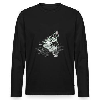 iguana - Men's Premium Organic Long Sleeve Shirt - black - Front - Nico (187cm)