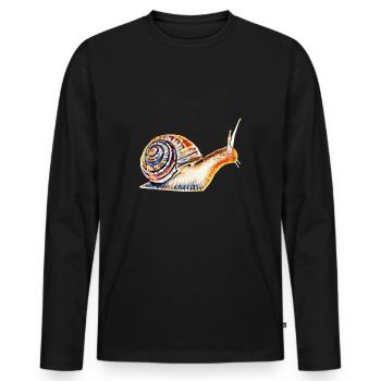 slug - Men's Premium Organic Long Sleeve Shirt - black - Front - Nico (187cm)