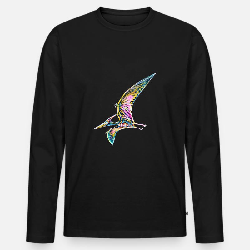 Pterosaurus - Männer Premium Bio Langarmshirt - Schwarz
