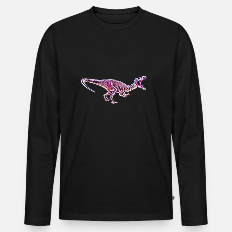 Dinosaurier - Männer Premium Bio Langarmshirt - Schwarz