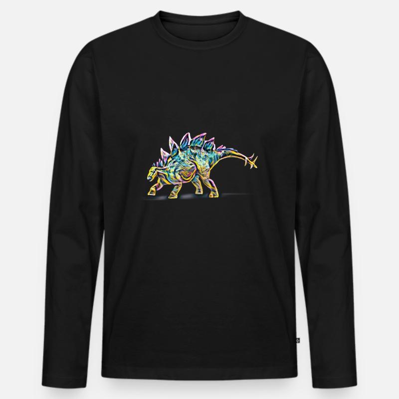 Stegosaurus - Männer Premium Bio Langarmshirt - Schwarz