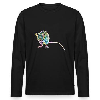 rat - Men's Premium Organic Long Sleeve Shirt - black - Front - Nico (187cm)