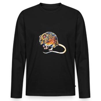 rat - Men's Premium Organic Long Sleeve Shirt - black - Front - Nico (187cm)