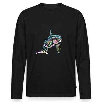 Orca - Men's Premium Organic Long Sleeve Shirt - black - Front - Nico (187cm)