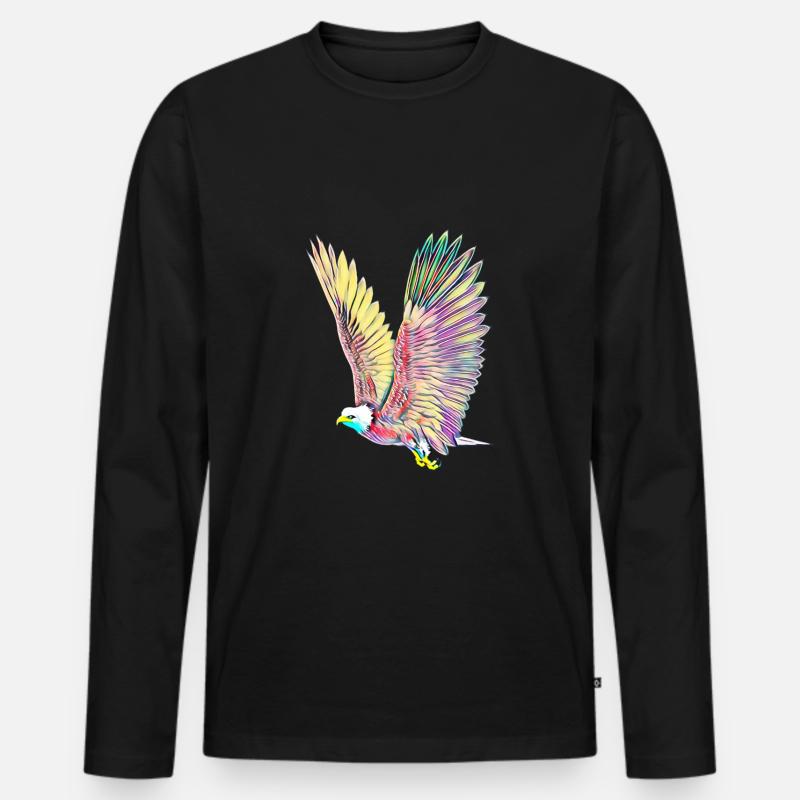 Adler - Männer Premium Bio Langarmshirt - Schwarz