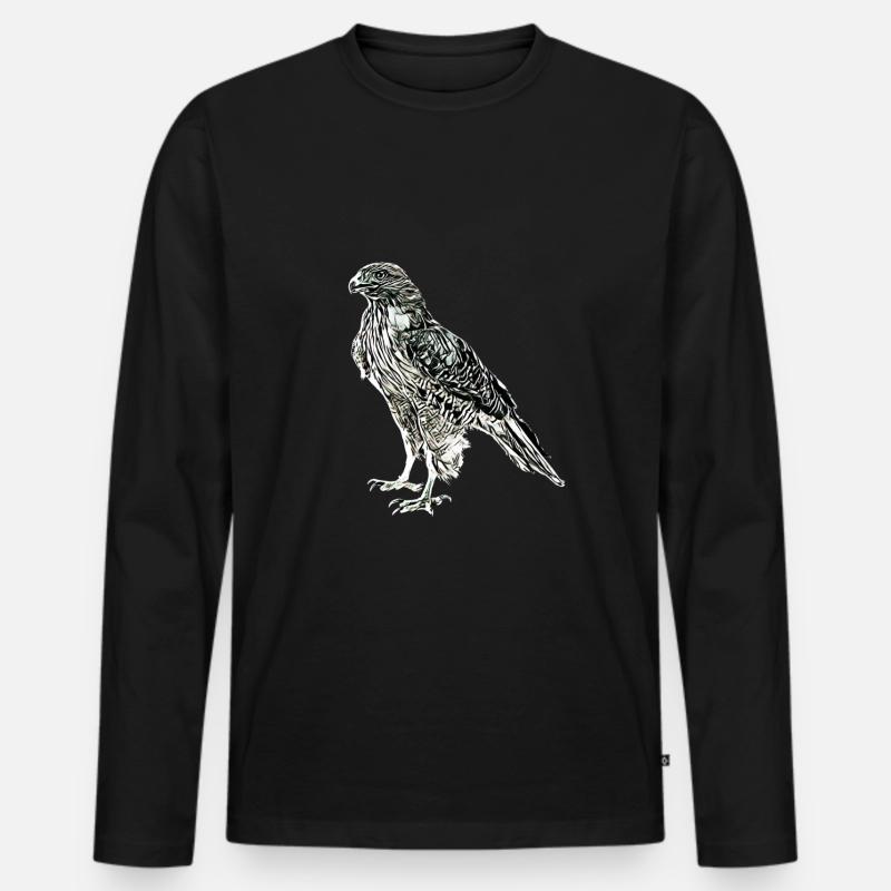 Falke - Männer Premium Bio Langarmshirt - Schwarz