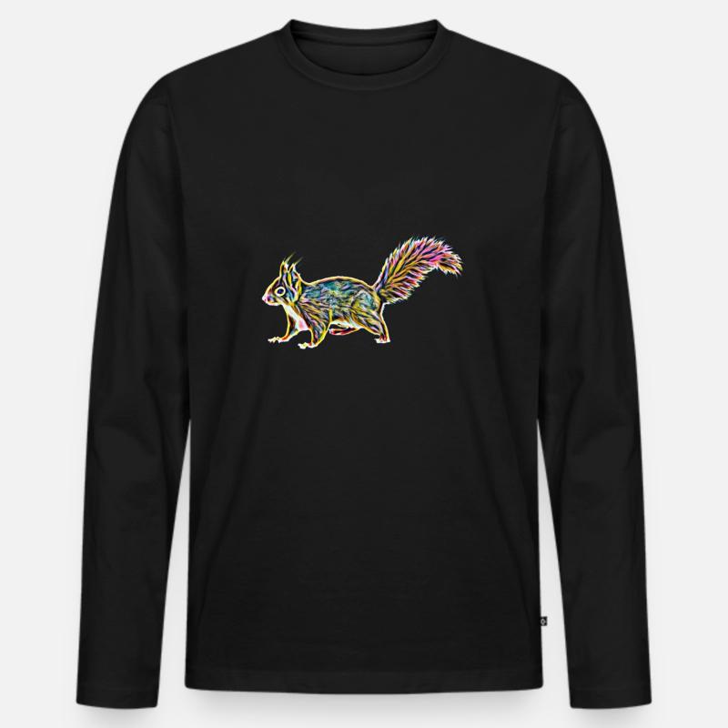 Eichhörnchen - Männer Premium Bio Langarmshirt - Schwarz