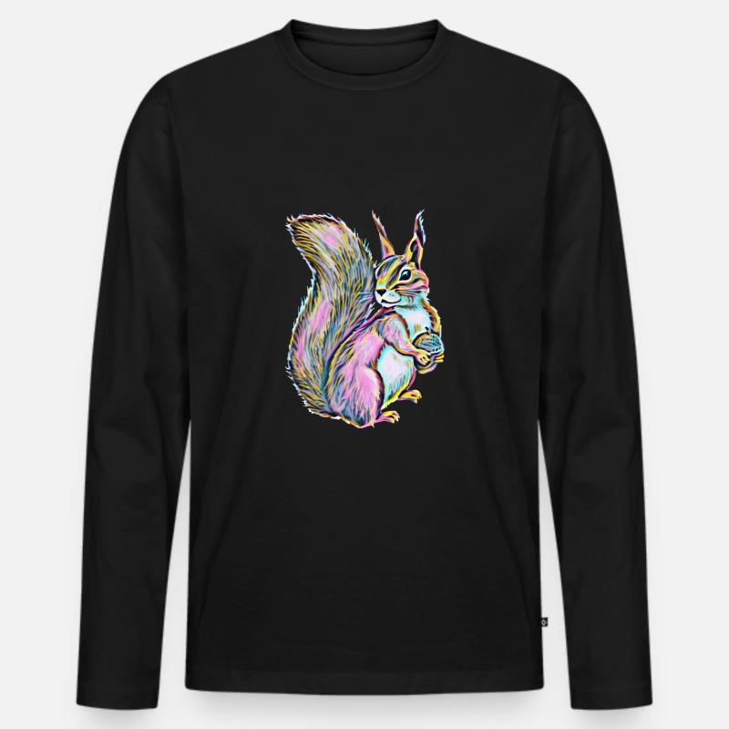 Eichhörnchen - Männer Premium Bio Langarmshirt - Schwarz
