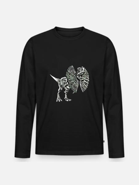 Dilophosaurus - Männer Premium Bio Langarmshirt - Schwarz