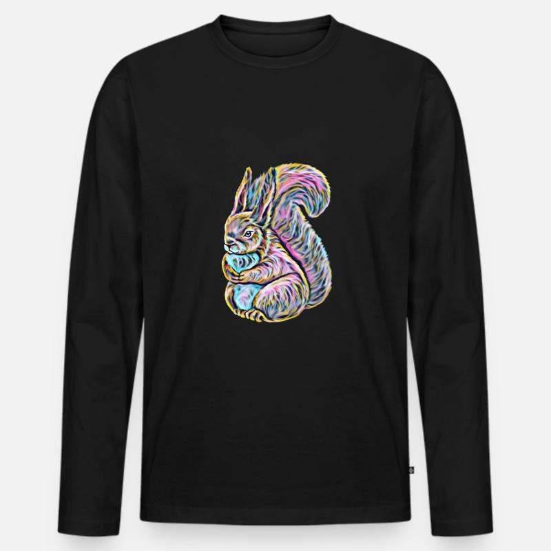 Eichhörnchen - Männer Premium Bio Langarmshirt - Schwarz