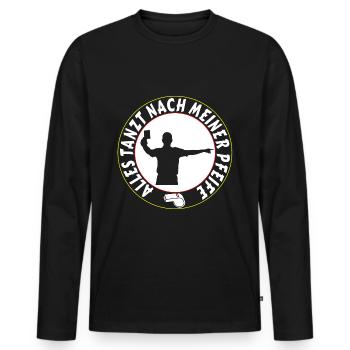 Schiedsrichter Karte rot gelb Beruf Hobby Fussball - Männer Premium Bio Langarmshirt - Schwarz - Vorne - Nico (187cm)