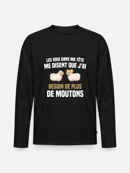 Sheep Sheep Peasant Shepherd - Men's Premium Organic Long Sleeve Shirt - black