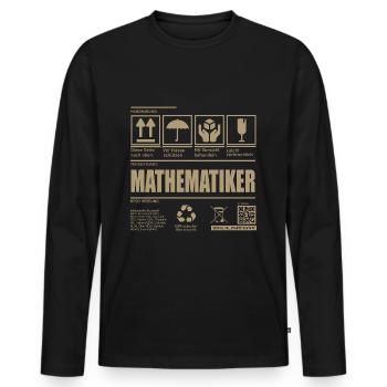 Mathematik lustiges Versandetikett Mathematiker - Männer Premium Bio Langarmshirt - Schwarz - Vorne - Nico (187cm)