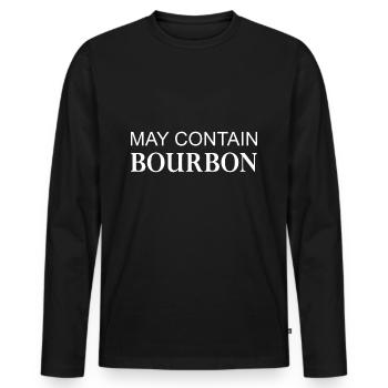 May Contain Bourbon Whisky - Men's Premium Organic Long Sleeve Shirt - black - Front - Nico (187cm)
