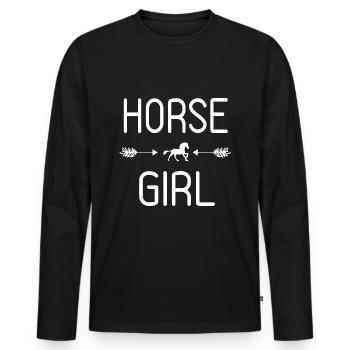 Gallop Into Style Horse Fan Horse Racing Design - Männer Premium Bio Langarmshirt - Schwarz - Vorne - Nico (187cm)
