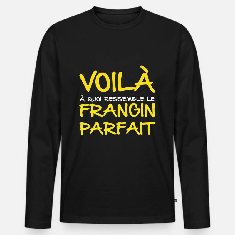 Perfekter Bruder - Männer Premium Bio Langarmshirt - Schwarz