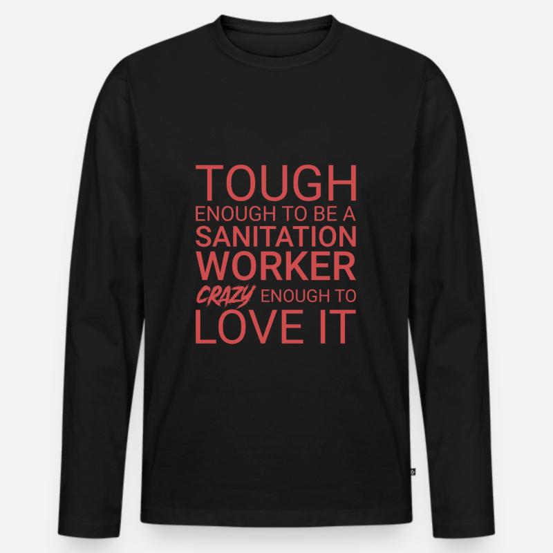 Sanitation worker Crazy - Männer Premium Bio Langarmshirt - Schwarz