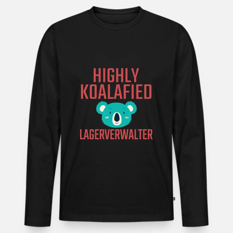 Lagerverwalter Koalafied - Männer Premium Bio Langarmshirt - Schwarz