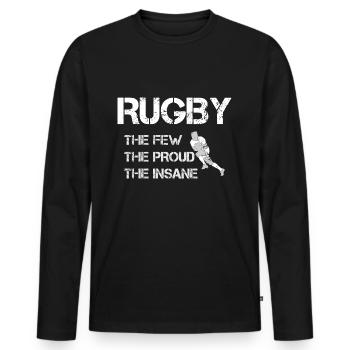 Rugby Rugby - Männer Premium Bio Langarmshirt - Schwarz - Vorne - Nico (187cm)
