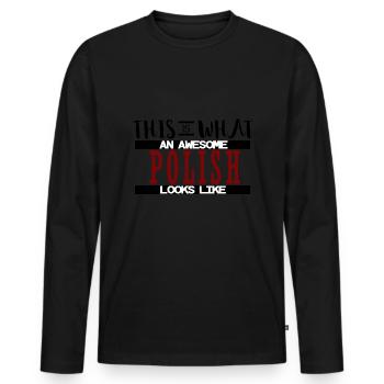 Poland - Men's Premium Organic Long Sleeve Shirt - black - Front - Nico (187cm)