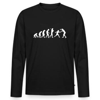 Fechten Fechter Degen Sport Geschenk Schwertkampf - Männer Premium Bio Langarmshirt - Schwarz - Vorne - Nico (187cm)