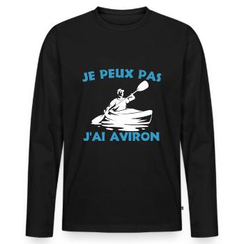 I Can't I Rowed Rowing Rowing Fans - Men's Premium Organic Long Sleeve Shirt - black - Front - Nico (187cm)