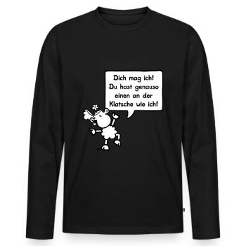Sheepworld Klatsche - Männer Premium Bio Langarmshirt - Schwarz - Vorne - Nico (187cm)