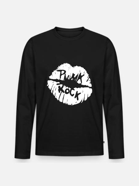 A kiss from punk rock! - Men's Premium Organic Long Sleeve Shirt - black