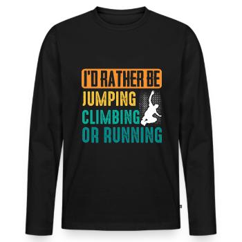 Parkour Freerunning Traceur - Männer Premium Bio Langarmshirt - Schwarz - Vorne - Nico (187cm)