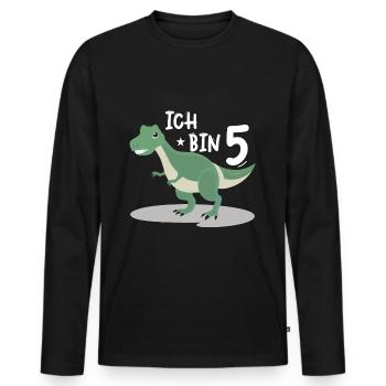 Perfektes Design für Jungen und Mädchen - Männer Premium Bio Langarmshirt - Schwarz - Vorne - Nico (187cm)