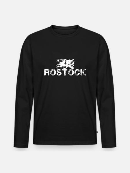 Rostock - Männer Premium Bio Langarmshirt - Schwarz
