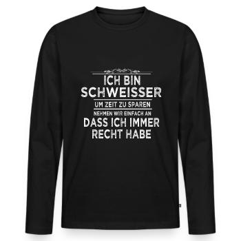 Schweißer Metallbauer Schweisser Schweißen - Männer Premium Bio Langarmshirt - Schwarz - Vorne - Nico (187cm)
