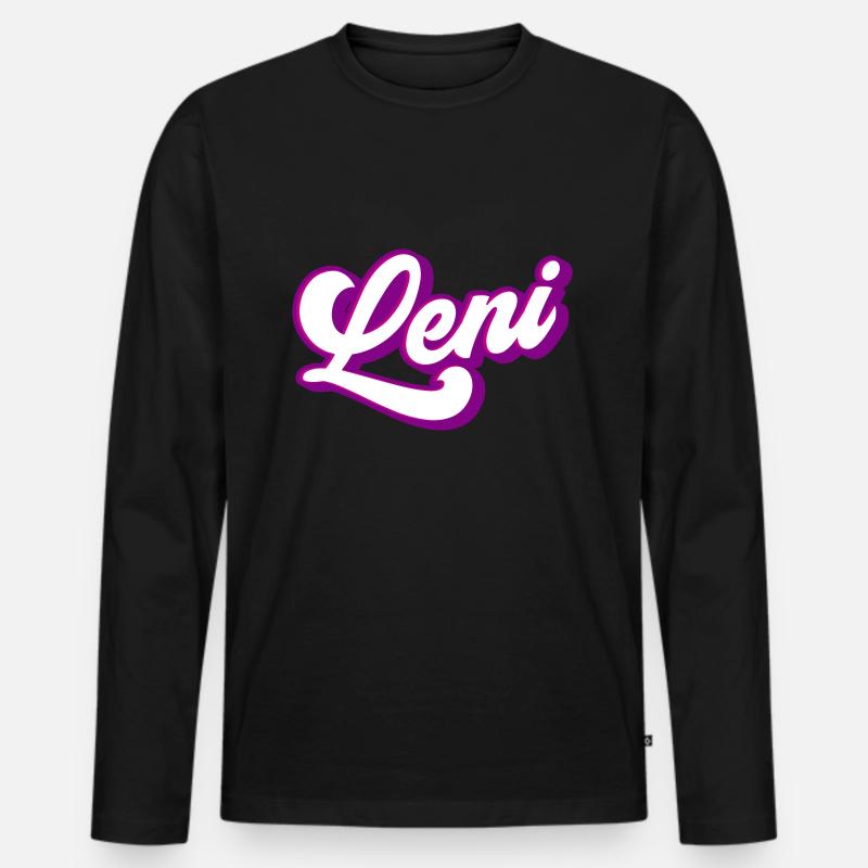 Leni | Farben änderbar - Männer Premium Bio Langarmshirt - Schwarz