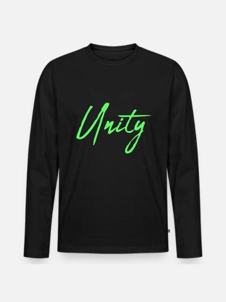 Unity - Männer Premium Bio Langarmshirt - Schwarz