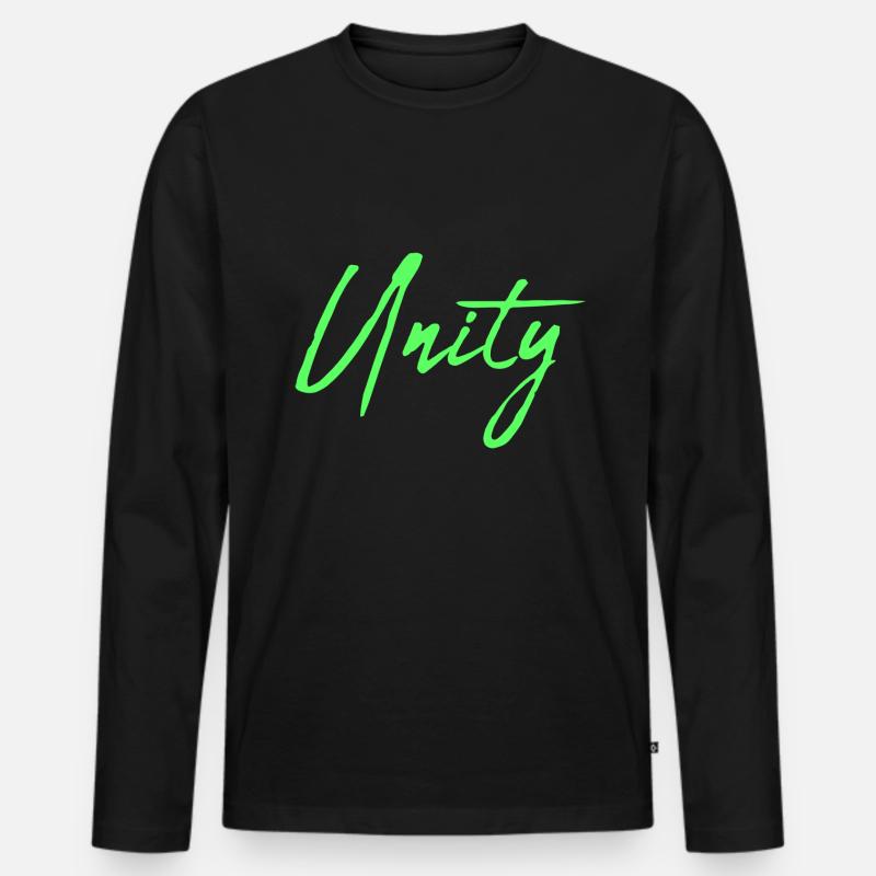 Unity - Männer Premium Bio Langarmshirt - Schwarz