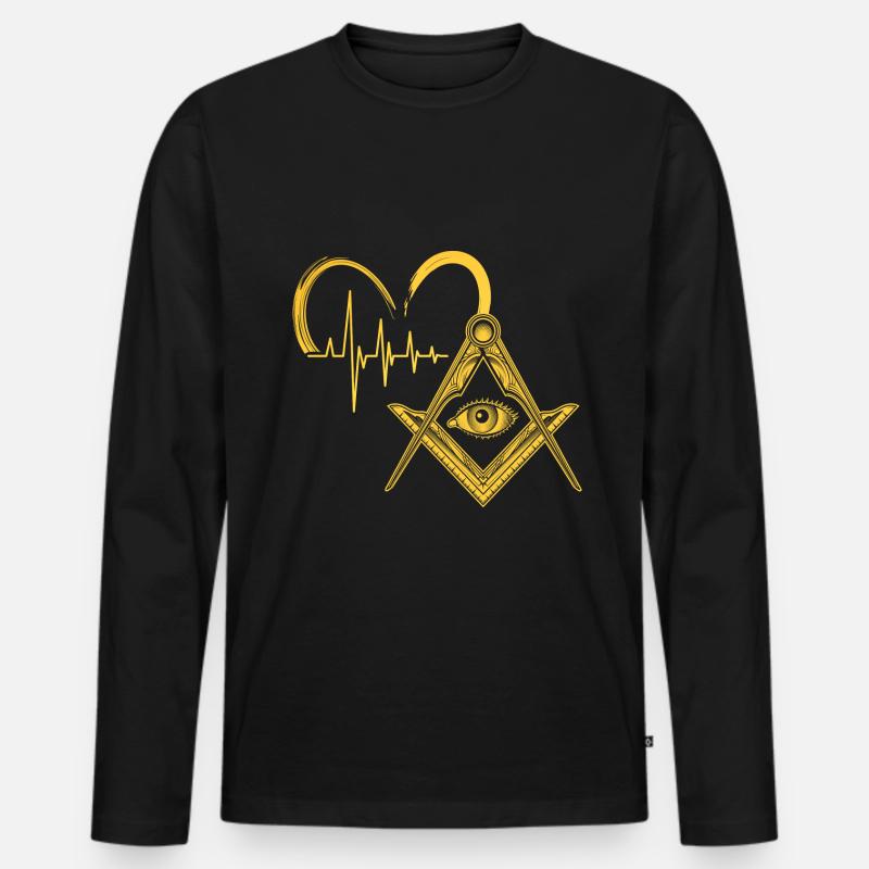 Masonic Freemasonry Fraternal - Männer Premium Bio Langarmshirt - Schwarz
