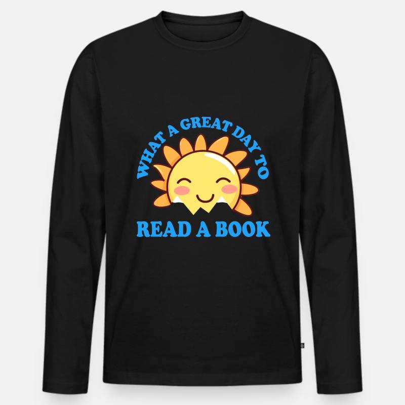 SONNE SONNENSCHEIN SONNENBLUME - Männer Premium Bio Langarmshirt - Schwarz