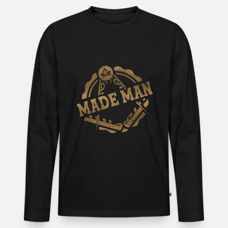Masonic Freemasonry Fraternal Flag - Männer Premium Bio Langarmshirt - Schwarz