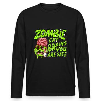 Zombie Heartbeat: Unique Design for Halloween - Männer Premium Bio Langarmshirt - Schwarz - Vorne - Nico (187cm)
