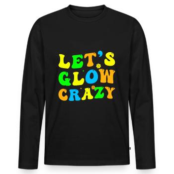 Laisser briller Crazy Retro Citation colorée - T-shirt manches longues Premium bio Homme - noir - Devant - Nico (187cm)